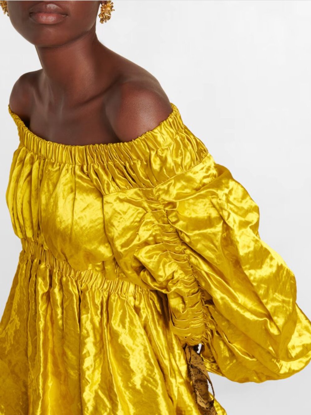 Ulla Johnson Martine Puff-Sleeve Metallic Mini Dress - Picture 4 of 10